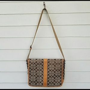 Vintage Coach signature canvas messenger bag
